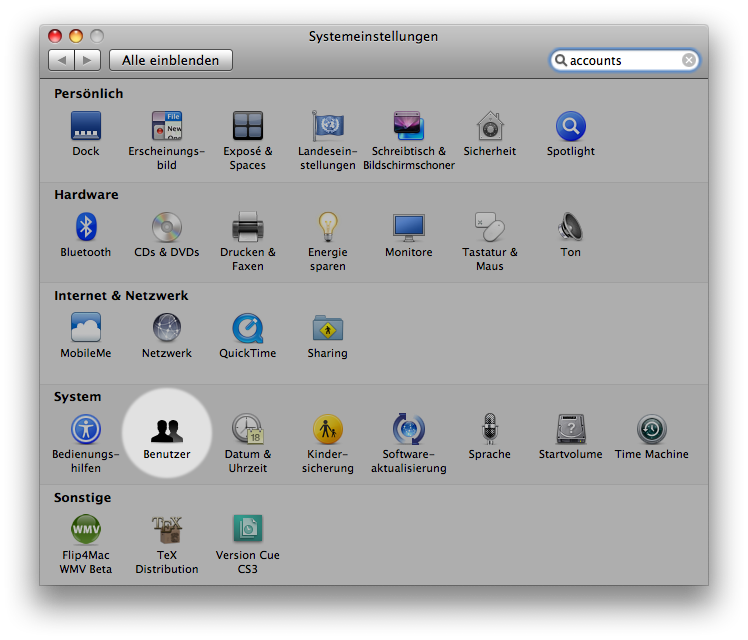 "System Preferences Window"